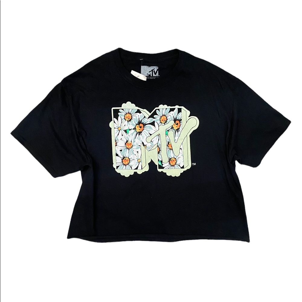 MTV Size M Baggy Crop T-Shirt Tee